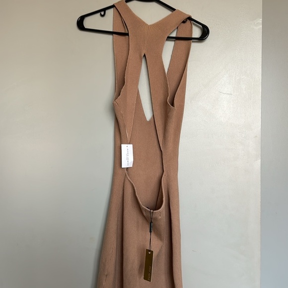 NWT Alexia Admor Ariana Racerback Dress In Nude Tan Size Large - Picture 4 of 5